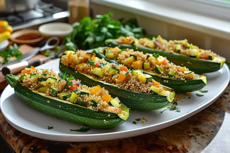 Courgettes farcies au quinoa : recette saine et savoureuse