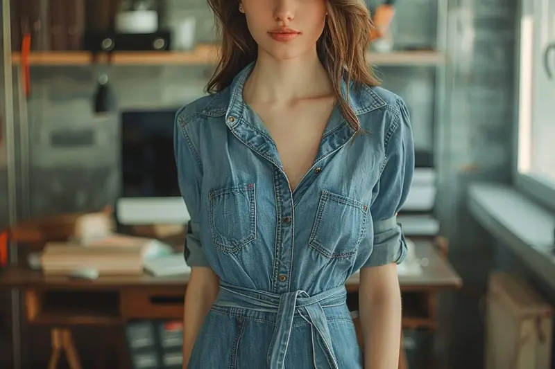Comment porter une robe en jean au travail avec élégance