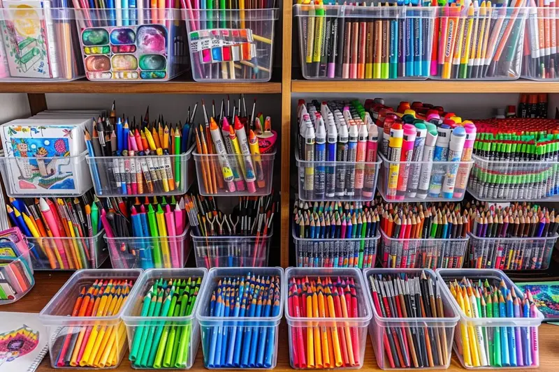 Comment stocker le matériel de coloriage : rangements, tri et astuces