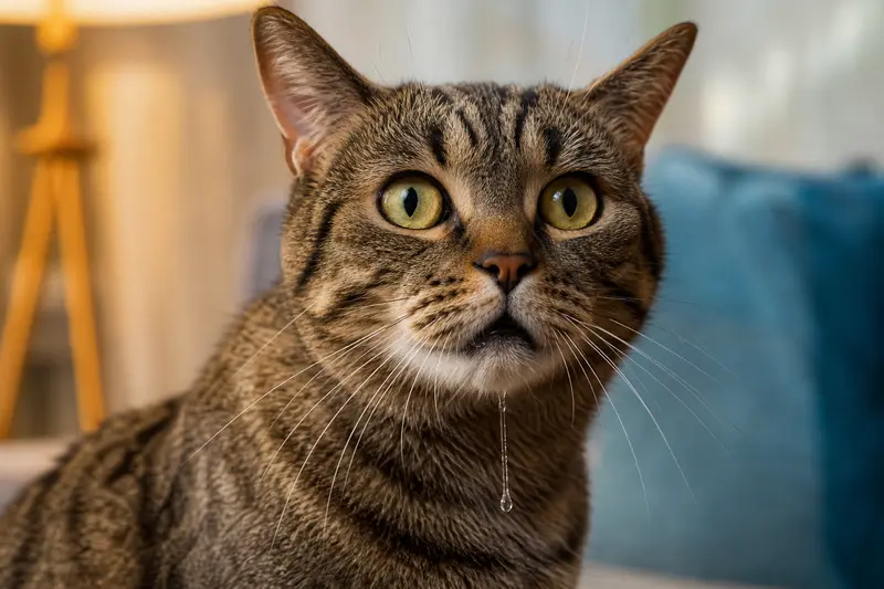 Mon chat bave soudainement : les causes possibles, et quand ce n'est plus anodin
